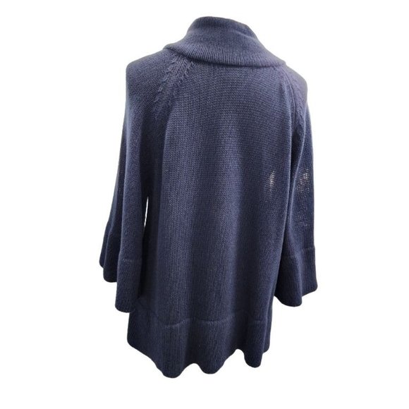 Lane Bryant Womens Navy Knit Zip Up Wide Sleeve Top Size 22/24 - Picture 5 of 7